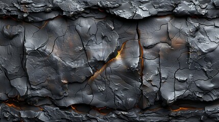   A tight shot of bark on a tree segment, revealing what seems to be a fissure - obrazy, fototapety, plakaty