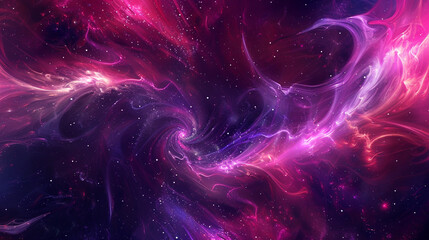 Deep purples and bright pinks converge in a cosmic abstract, suitable for astrophysics. - obrazy, fototapety, plakaty