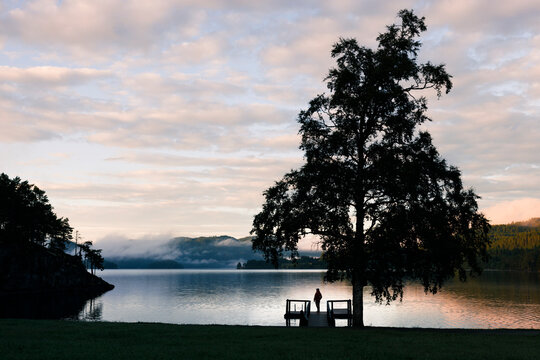 Sunrise over lake