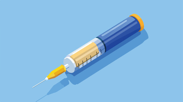 Insulin pen icon. Isometric illustration of insulin