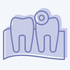 Icon Toothache. related to Body Ache symbol. two tone style. simple design editable. simple illustration