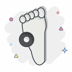 Icon Pain Foot. related to Body Ache symbol. comic style. simple design editable. simple illustration