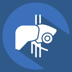 Icon Liver. related to Body Ache symbol. long shadow style. simple design editable. simple illustration