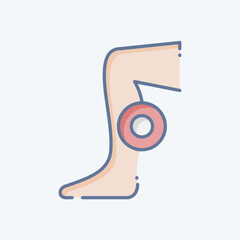 Icon Foot pain. related to Body Ache symbol. doodle style. simple design editable. simple illustration