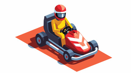 Karting car icon. Isometric illustration of karting