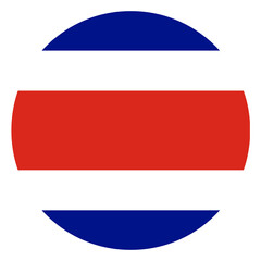 National flag of Costa Rica. Vector illustration of Costa Rica Flag icon in circle shape, Accurate dimensions and official colors. Symbol of patriotism and freedom