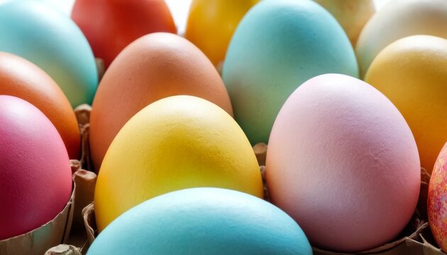 Perfect colorful handmade easter eggs isolated on a white