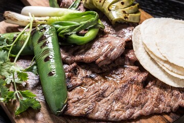 Authentic Flavors: Mexican Beef Steak from Above Carne Asada in 4K Photo