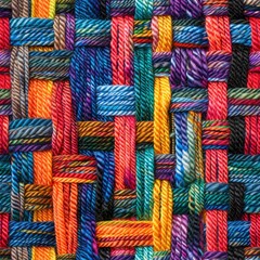 Close up of multicolored yarn weave. Perfect for craft projects
