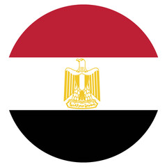 National Egypt flag official colors and proportion correctly. Round shaped National Egypt flag Vector illustration. Egypt flag vector icon, simple, flat design for web or mobile app. 