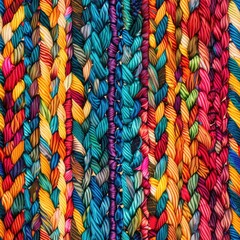 Close up of a vibrant multicolored knit fabric. Perfect for textile or fashion design projects