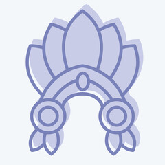 Icon Indian Red Crown. related to Indigenous People symbol. two tone style. simple design editable. simple illustration