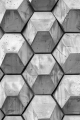 A striking black and white photo of a hexagonal structure. Perfect for architectural or geometric design projects