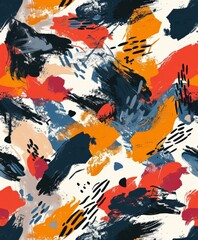 Vibrant abstract painting on white background