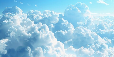 A scenic view of a plane flying through fluffy clouds. Suitable for travel or aviation concepts