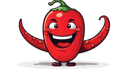 Fotobehang Level medium chili pepers character mascot design 2 © iclute4