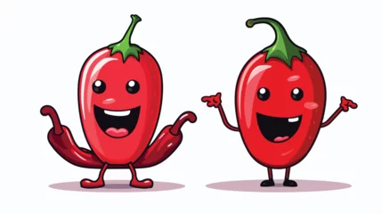 Fotobehang Level medium chili pepers character mascot design 2 © iclute4