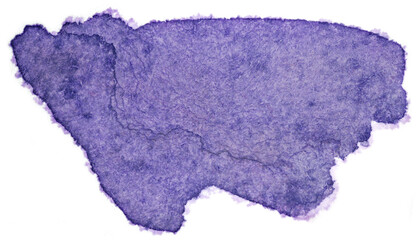 Purple brush stroke paint watercolor isolated on a transparent background. Ink stain.