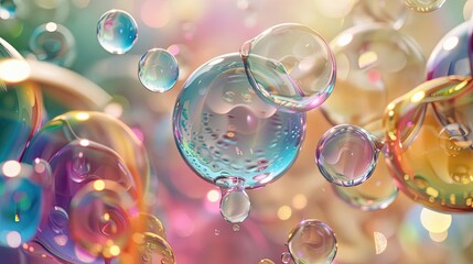 3D rendered bubbles in a microgravity