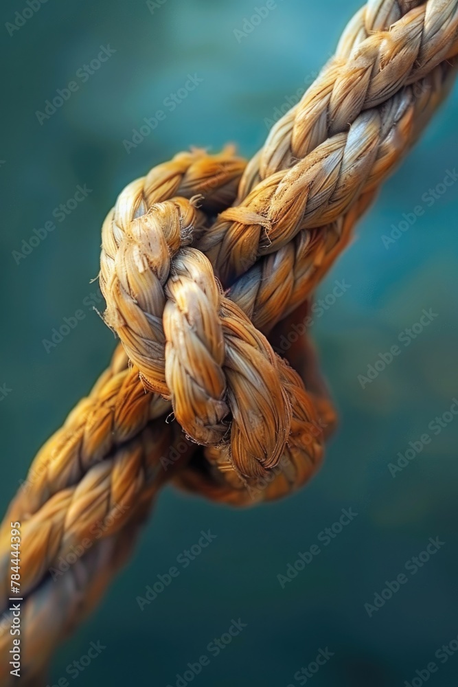 Poster Detailed view of a knot on a rope, suitable for various concepts and designs