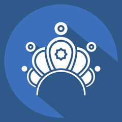 Icon Crown. related to Indigenous People symbol. long shadow style. simple design editable. simple illustration