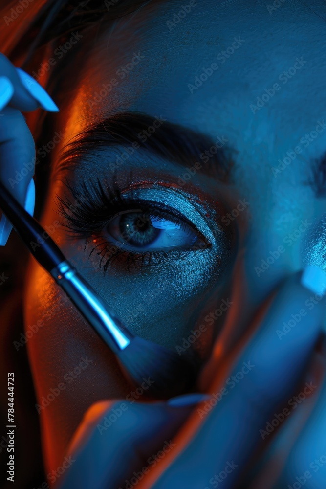 Poster Close up of a person using a pair of scissors, suitable for various projects