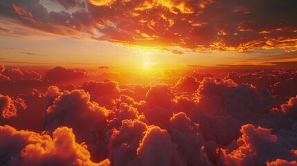 Beautiful sunset with clouds, ideal for nature backgrounds - Powered by Adobe