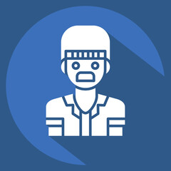 Icon Man. related to Indigenous People symbol. long shadow style. simple design editable. simple illustration