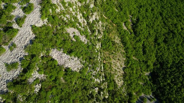 Vidikovac Slipica, also known as the Eyes of Vinodol, is a mesmerizing viewpoint situated near the village of Selce in Croatia capture by drone