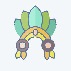 Icon Indian Red Crown. related to Indigenous People symbol. doodle style. simple design editable. simple illustration