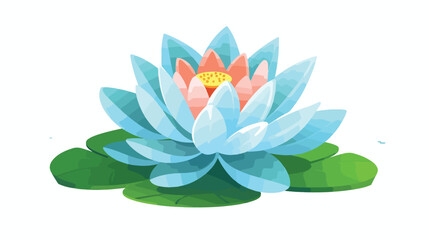 Lotus flower icon. Flat illustration of lotus flowe