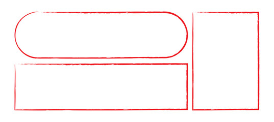Red empty frame on beige white paper background. Abstract copy space texture. Used in web , templates . Isolated on white background in eps 10.