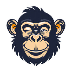 Fototapeta premium Monkey Vector Logotype, Generative AI