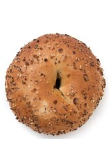 Wholesome Delight: Sesame Seeds Whole Wheat Bagel on White Background in 4K Photo