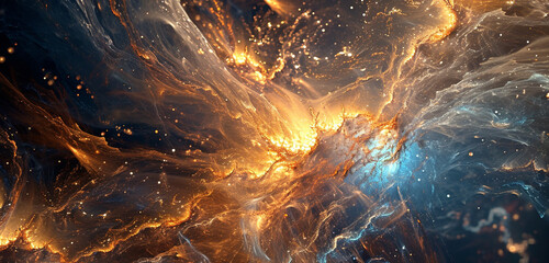 Glowing tendrils of molecular abstraction intertwining with celestial grace. - obrazy, fototapety, plakaty