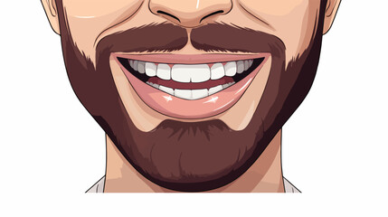 Male grin illustration. Mouth lips face. Emotion co