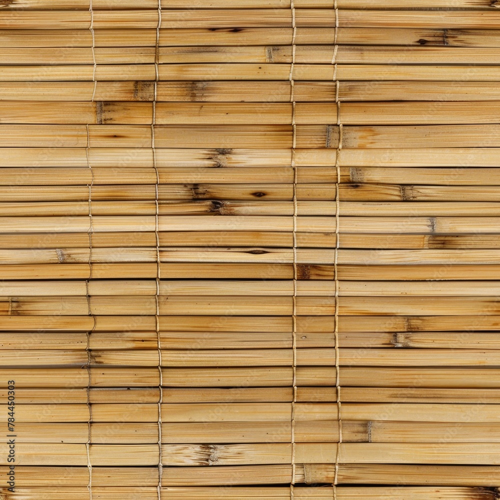 Poster close up view of bamboo blinds with a chain, suitable for interior design projects
