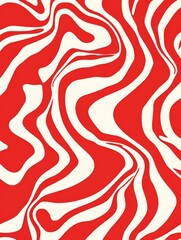 Red and white wavy lines background