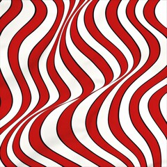 Fototapeta na wymiar Red and white wavy pattern