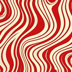 Red and white background with wavy lines