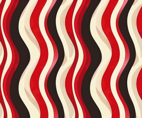 Red, white, and black wavy pattern