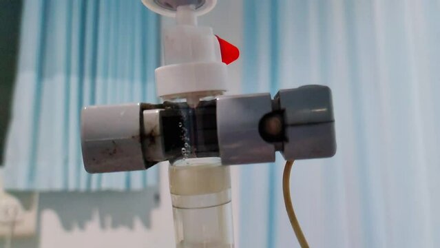 close up of a modified intravenous drip