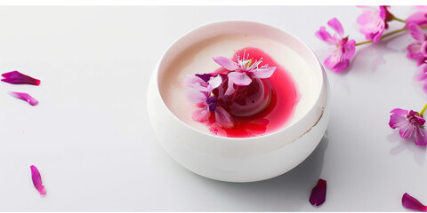 Naklejka premium yogurt with orchid