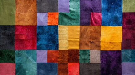 A colored patchwork square with a few squares of different colors - obrazy, fototapety, plakaty