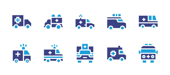 Ambulance icon set. Duotone color. Vector illustration. Containing medical, ambulance.