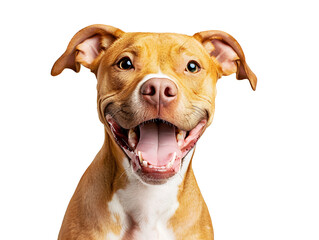 Happy dog isolated on transparent background. Png format