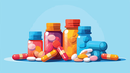 Medical Drug Healty Pharmacy Pill Tablet 2d flat cartoon