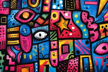 a graffiti art painting on the side of a building wall © Wirestock