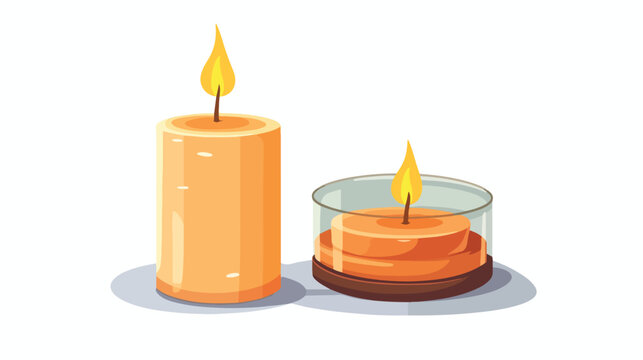 Memorial candle icon flat isolated on white background