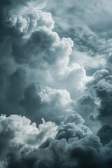 A plane soaring through a cloudy sky, perfect for travel concepts